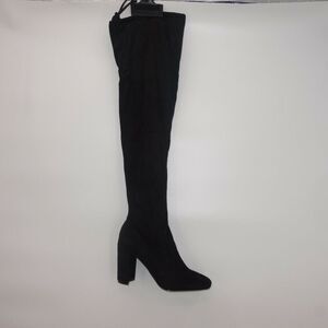NEW Wild Diva Lounge Slay Over The Knee Tie Up High Block Heel Boots Women's 7.5